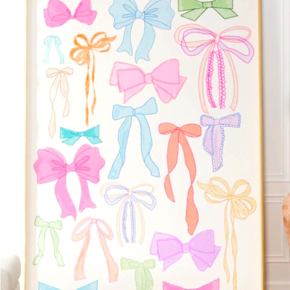 NEW 🎀 Colorful Bow Illustration Art Print